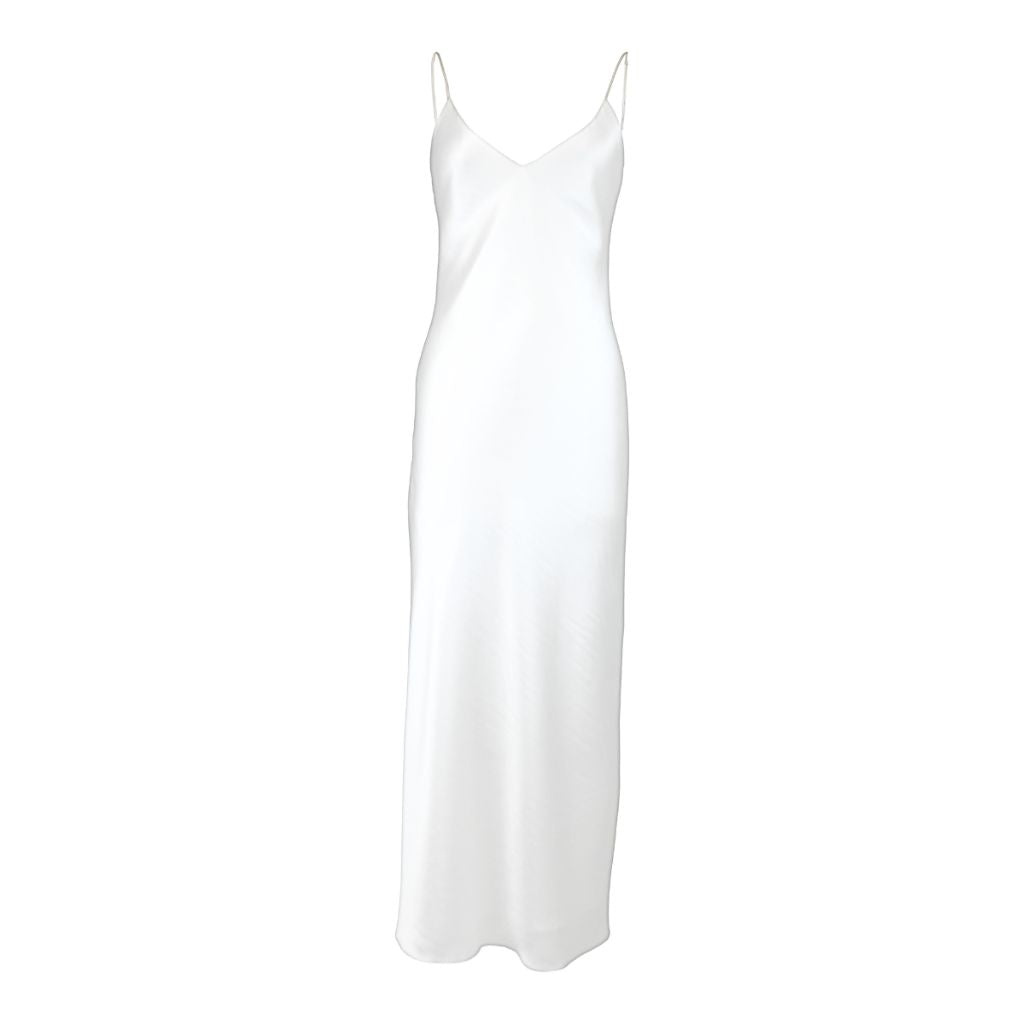 Eve Silk Satin Maxi Dress | White