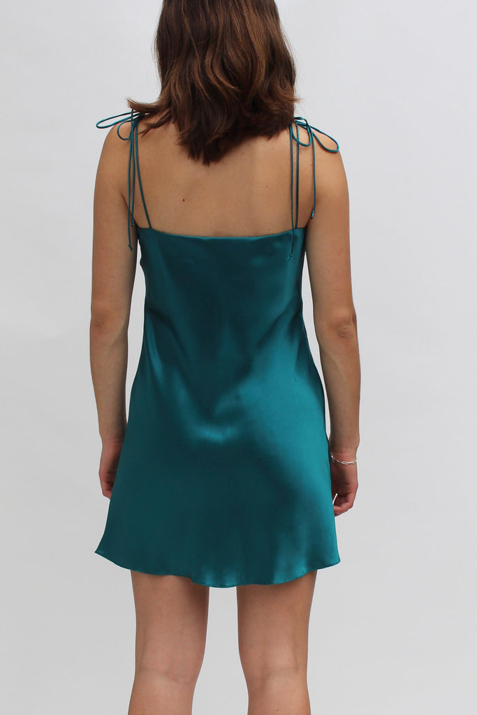 Seraphina Silk Satin Mini Dress | Ocean