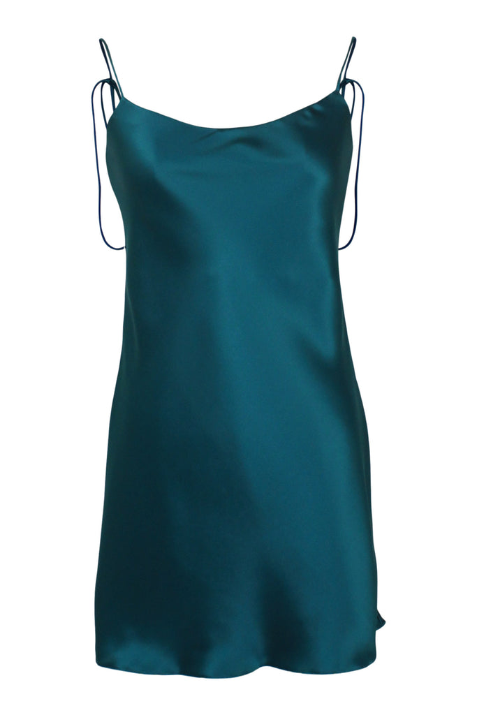 Seraphina Silk Satin Mini Dress | Ocean | S