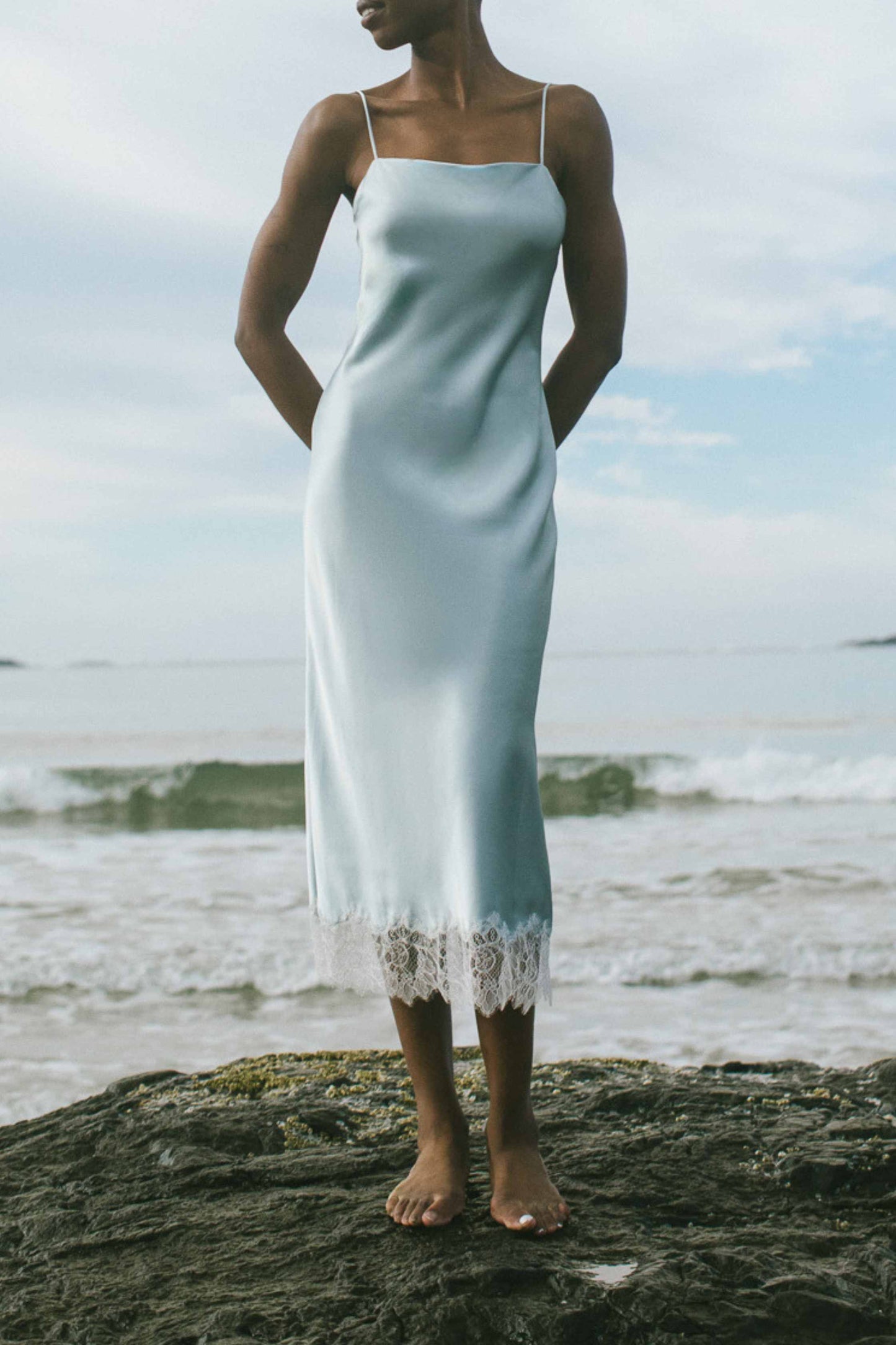 Celeste Lace Silk Slip Dress