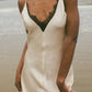 Amelie Bias Cut Lace Silk Dress
