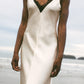 Amelie Bias Cut Lace Silk Dress