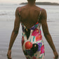 Isadora Fleur Printed Silk Sip Dress