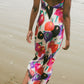 Isadora Fleur Printed Silk Sip Dress