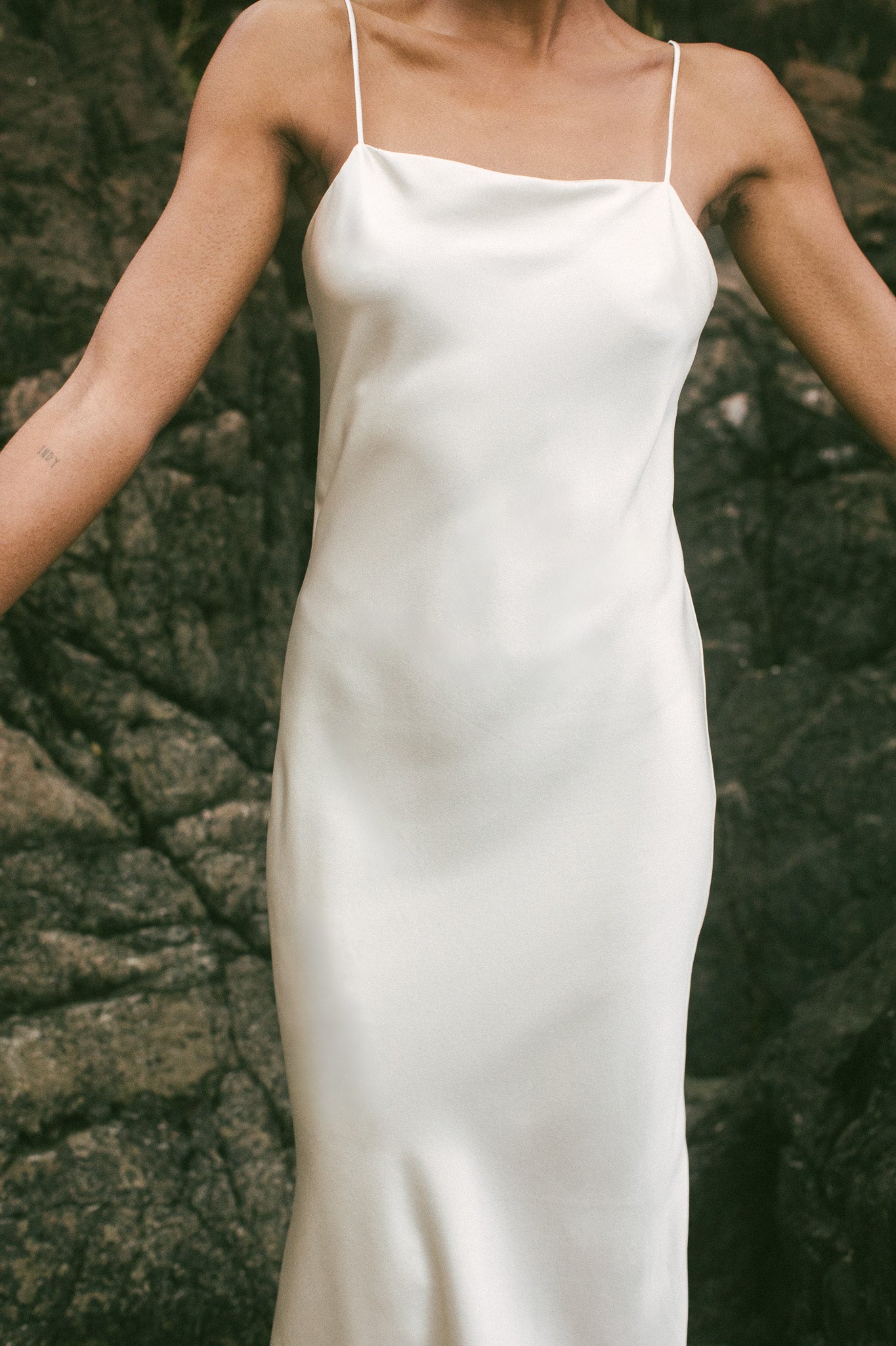 Celeste Lace Silk Slip Dress