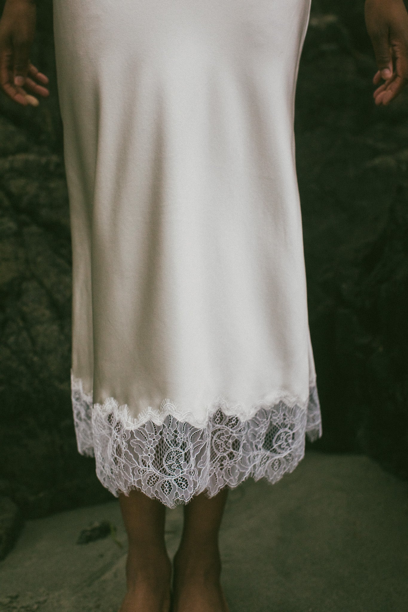 Celeste Lace Silk Slip Dress