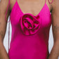 Camellia Bias Cut Fuschia Silk Dress