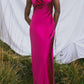 Camellia Bias Cut Fuschia Silk Dress