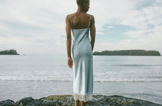 Celeste Lace Silk Slip Dress