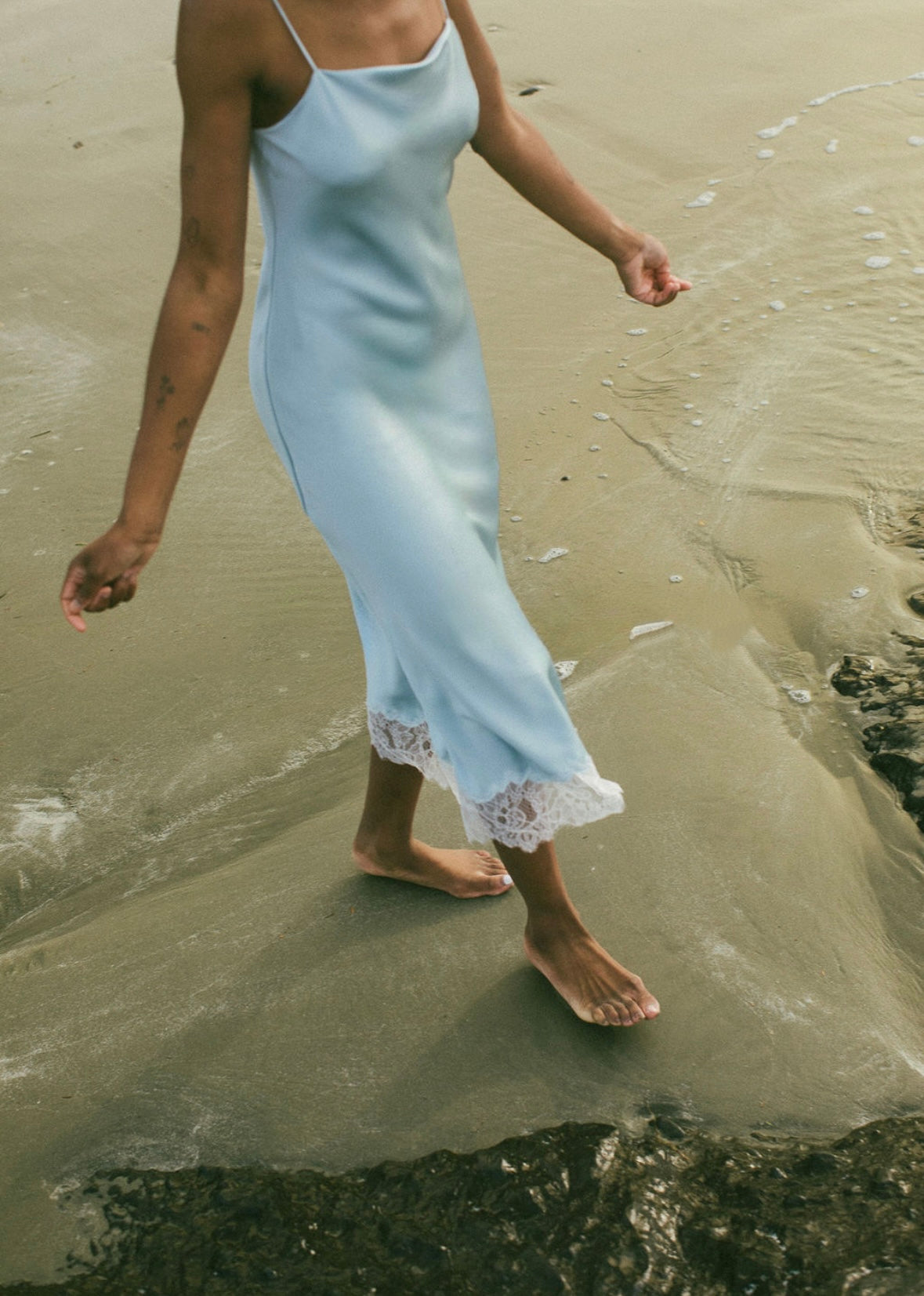 Celeste Lace Silk Slip Dress