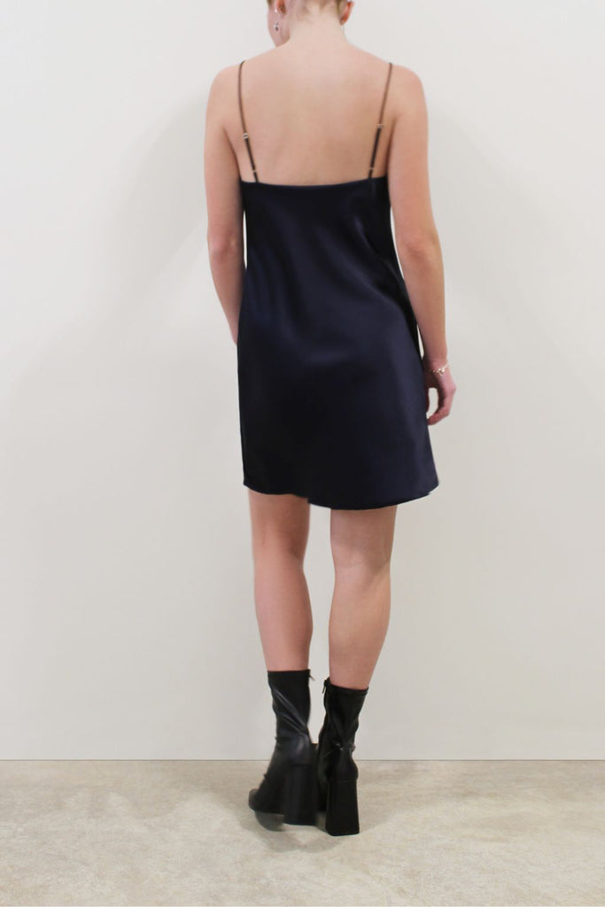 Margot Silk Satin Mini Slip Dress | Navy