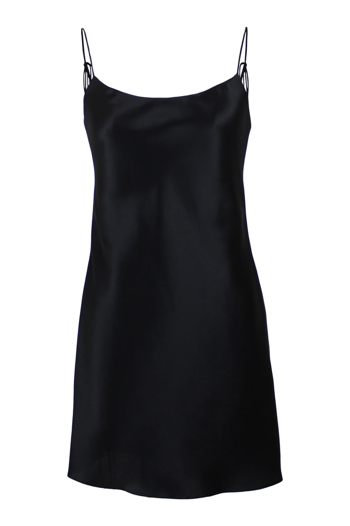 Seraphina Silk Satin Mini Dress | Black