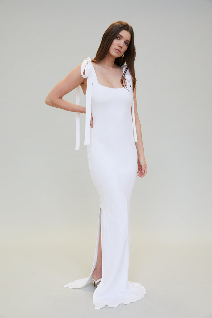 Ulyana Silk Crepe Wedding Gown | White