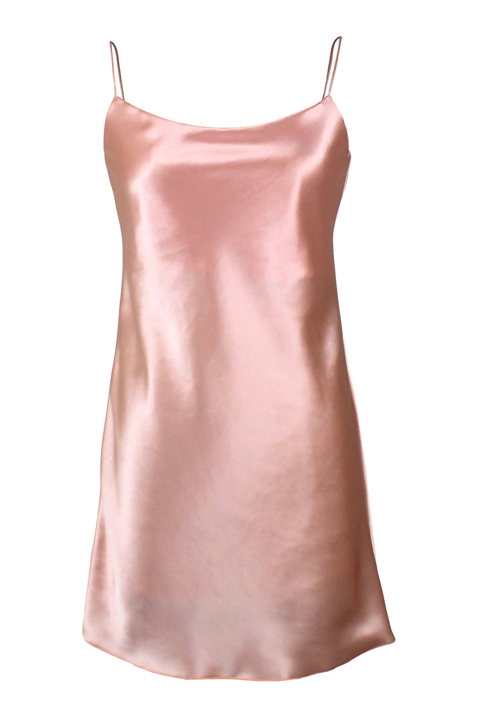 SAMPLE & ARCHIVE SALE | Seraphina Silk Satin Mini Dress | Rose | M